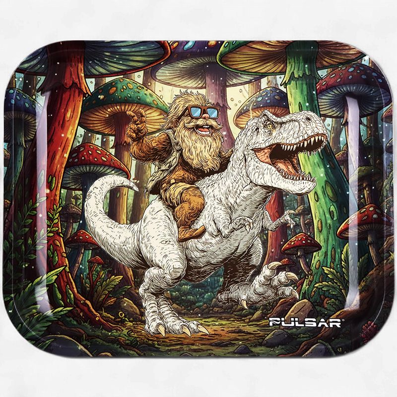 Pulsar Large Metal Rolling Tray | T-Rex Ride | 13"x11"