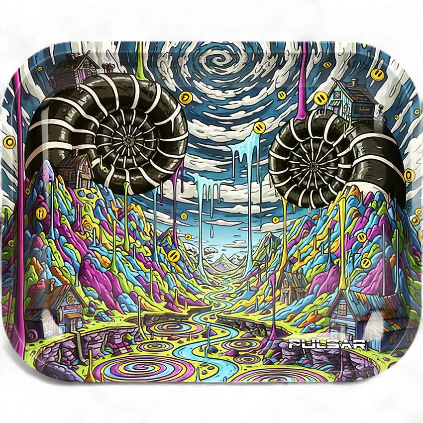 Pulsar Large Metal Rolling Tray | Reverse Gravity Drip | 13"x11"
