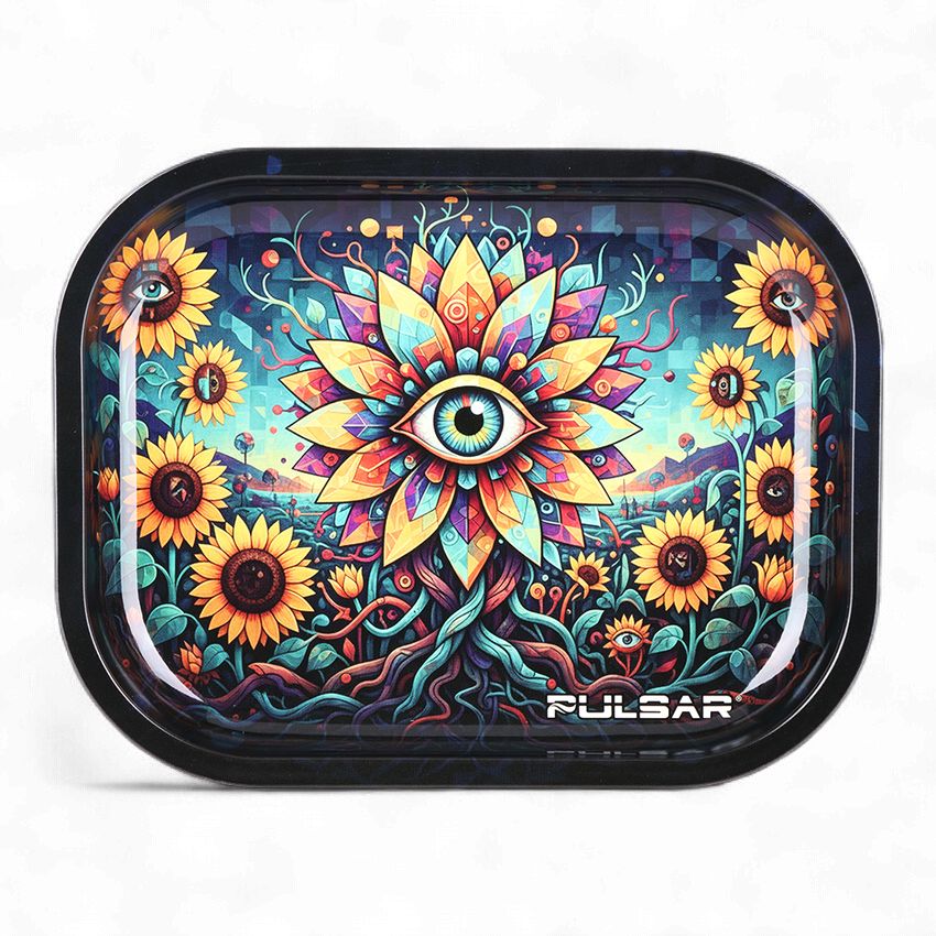 Pulsar Mini Metal Rolling Tray | Eyes of the Sunflower | 7"x5.5"