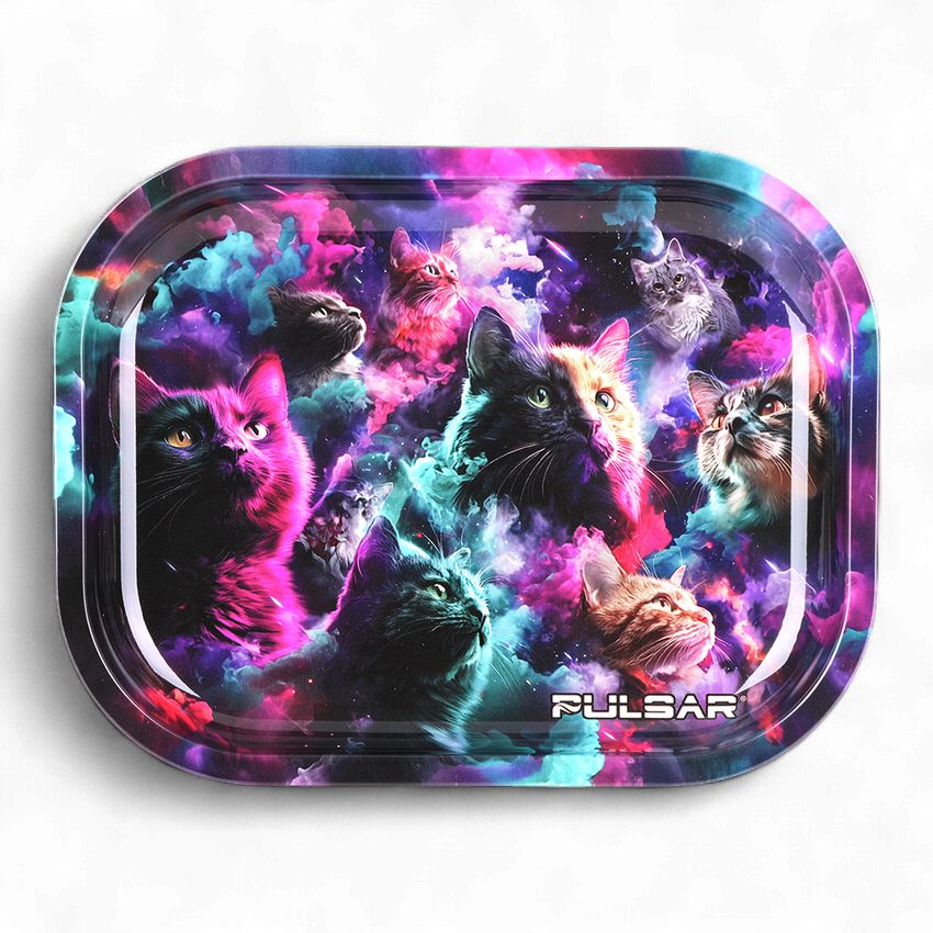Pulsar Mini Metal Rolling Tray | Feline Dreams | 7"x5.5"