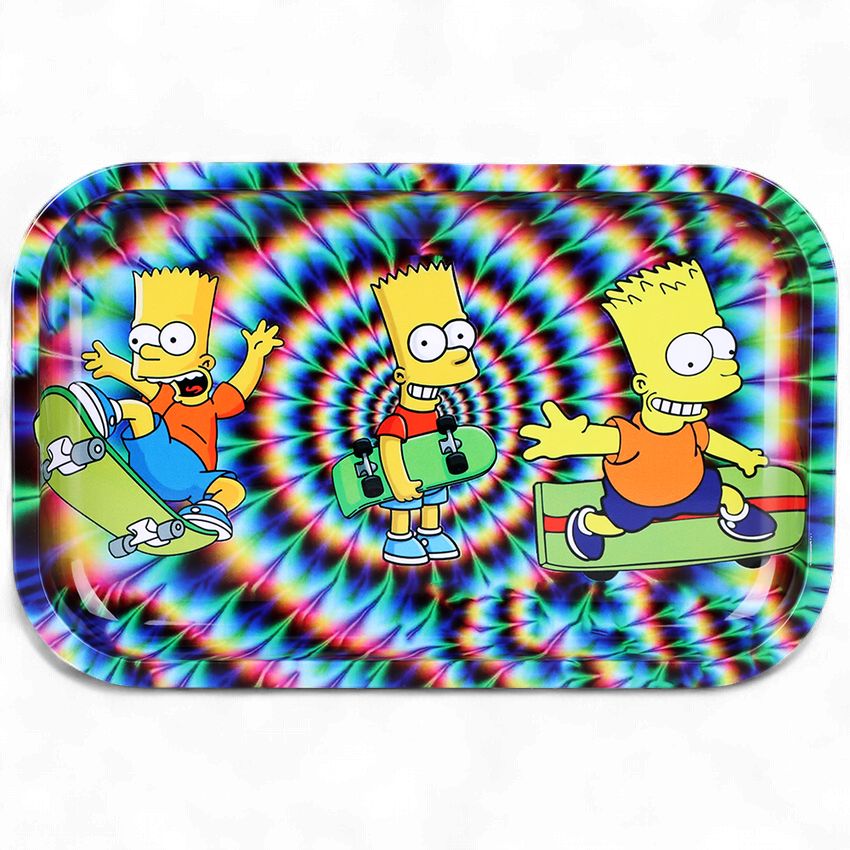Trippy Skateboard Dude Metal Rolling Tray | 11"x7"