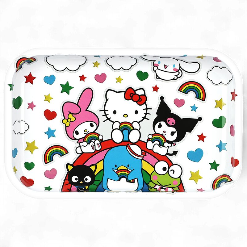 Cute Kitty with Friends Metal Rolling Tray | 11"x7"