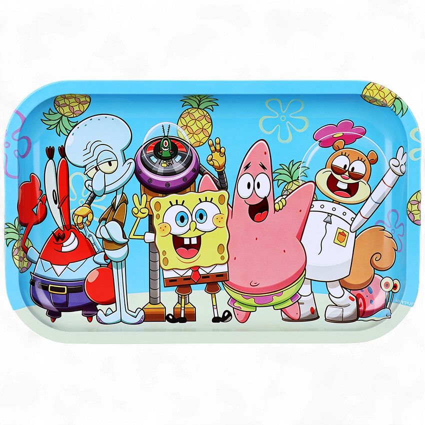 Spongy Dude with Friends Metal Rolling Tray | 11"x7"
