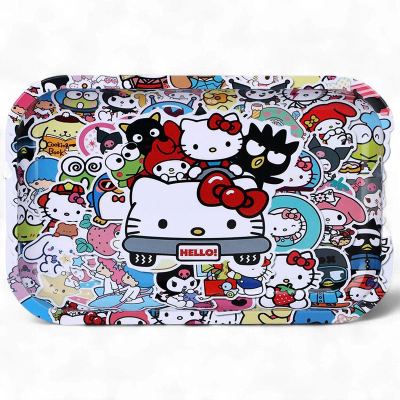 Cute Kitty Collage Metal Rolling Tray | 11"x7"