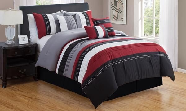 Barcelona Red 7 Pc Comforter Set