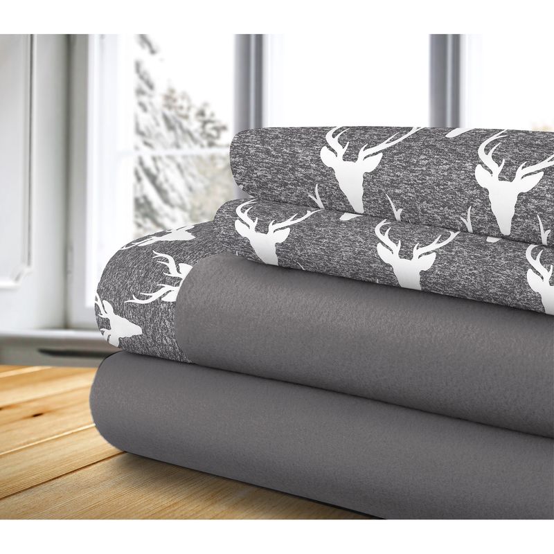 Draps Santé Gris avec Cerfs