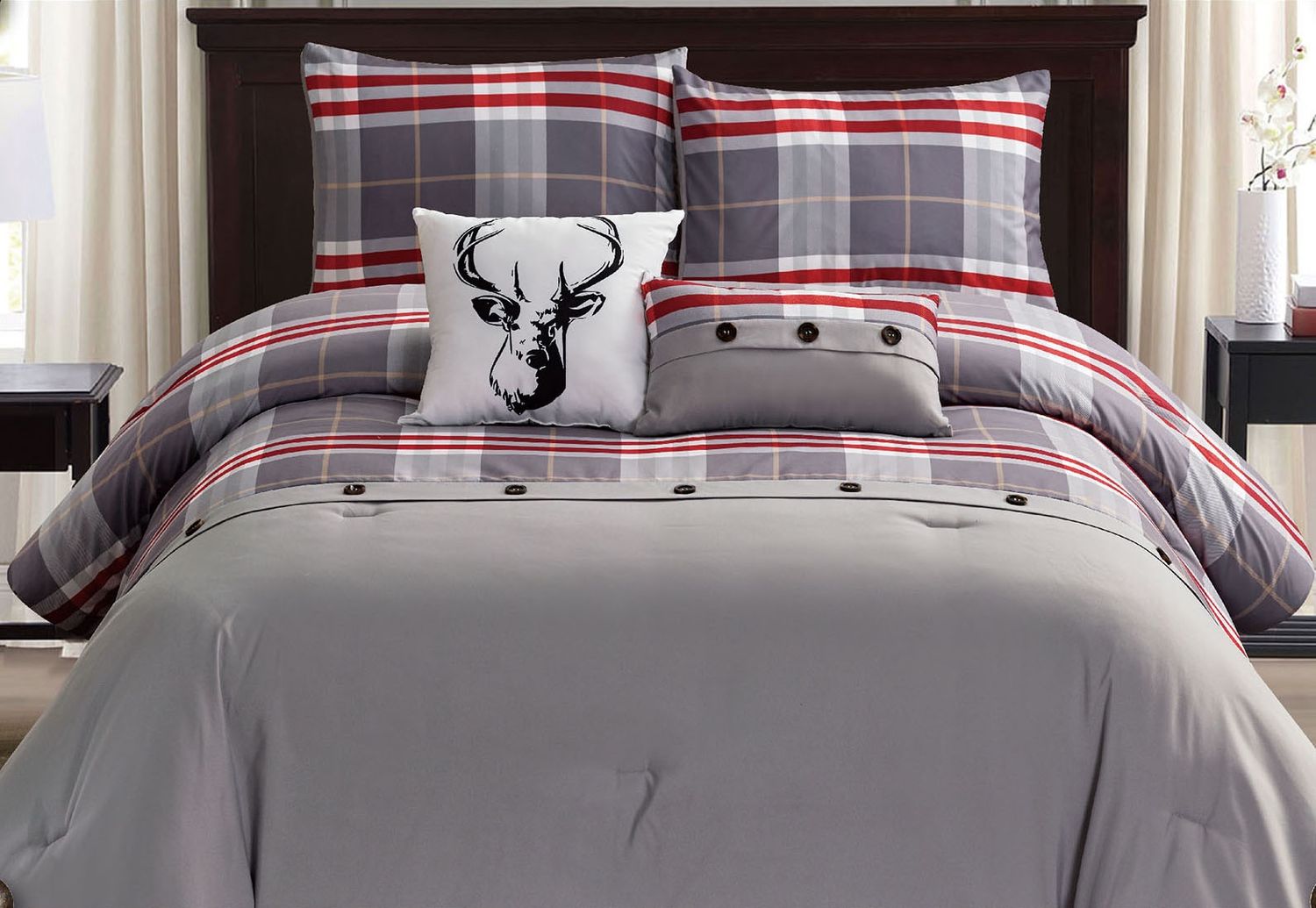 Lodge Gris - Ensemble Douillette 5 mcx, Size: Queen