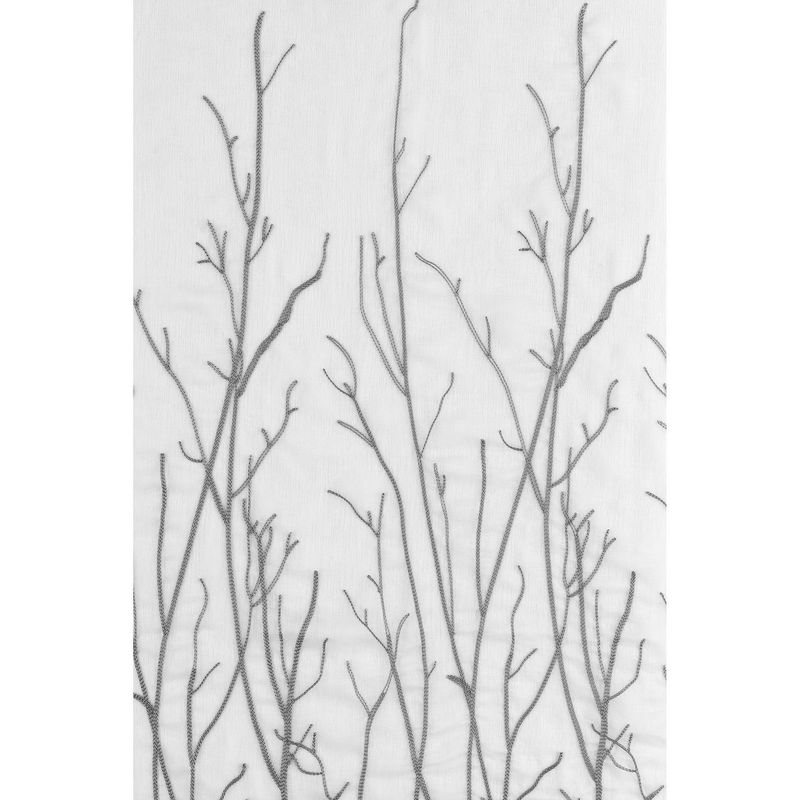 Rideau En Voile avec Branches Brodées