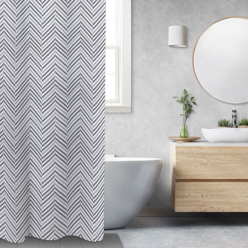 Rideaux de douche en tissu imprimé - Chevrons