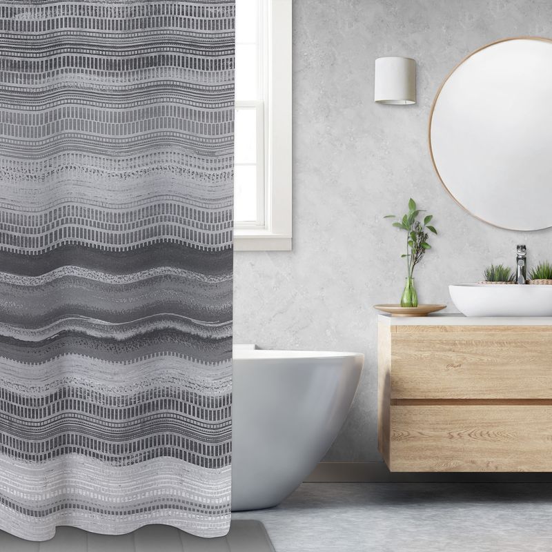 Rideaux de douche en tissu imprimé - Rayures ombrées