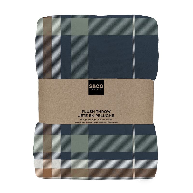 Jeté imprimé en micropeluche - Carreaux d'Hiver