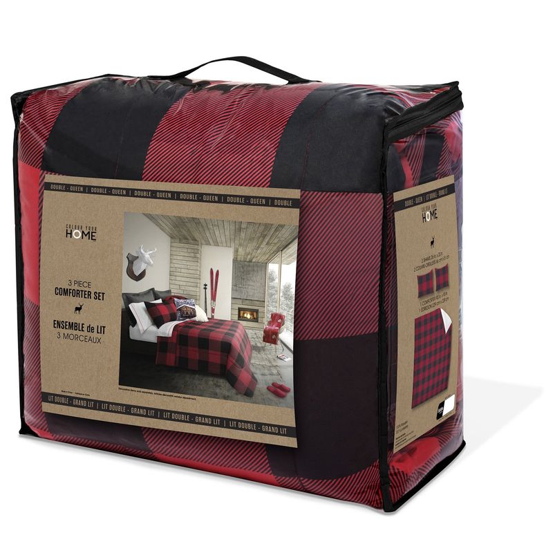 Ensemble de douillette à carreaux 2 ou 3 mcx Rouge/Noir