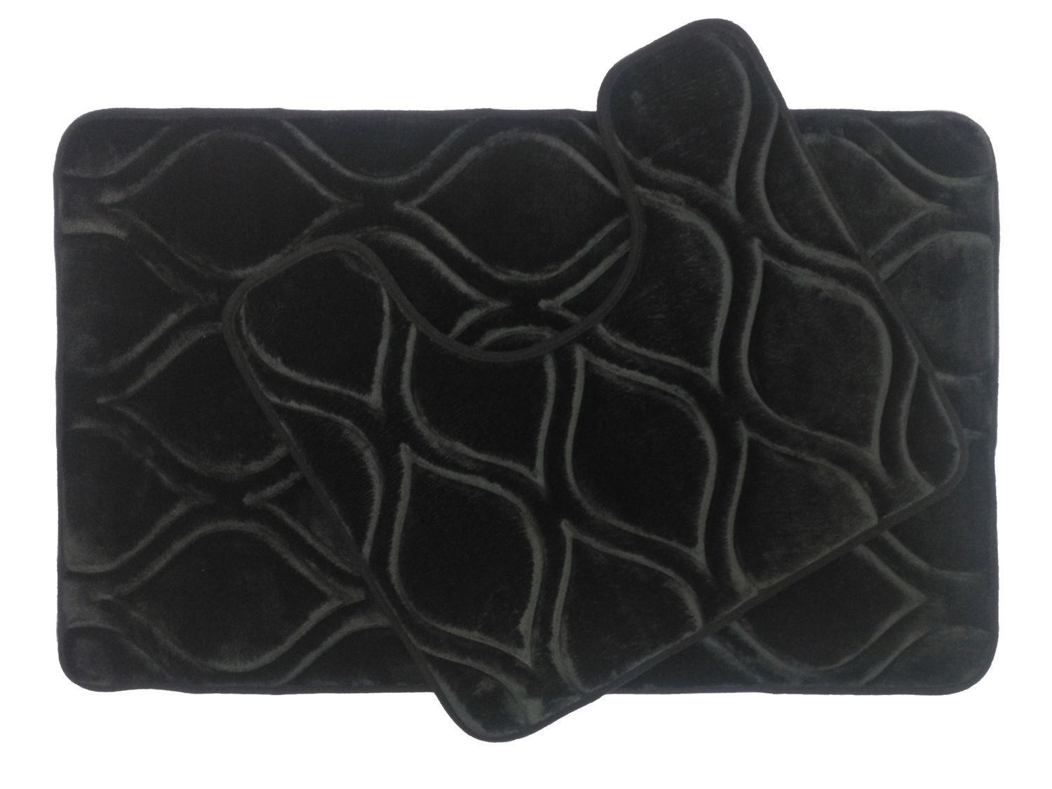 Memory Foam Bath Mat Set 2 pcs - Genia, Color: Noir