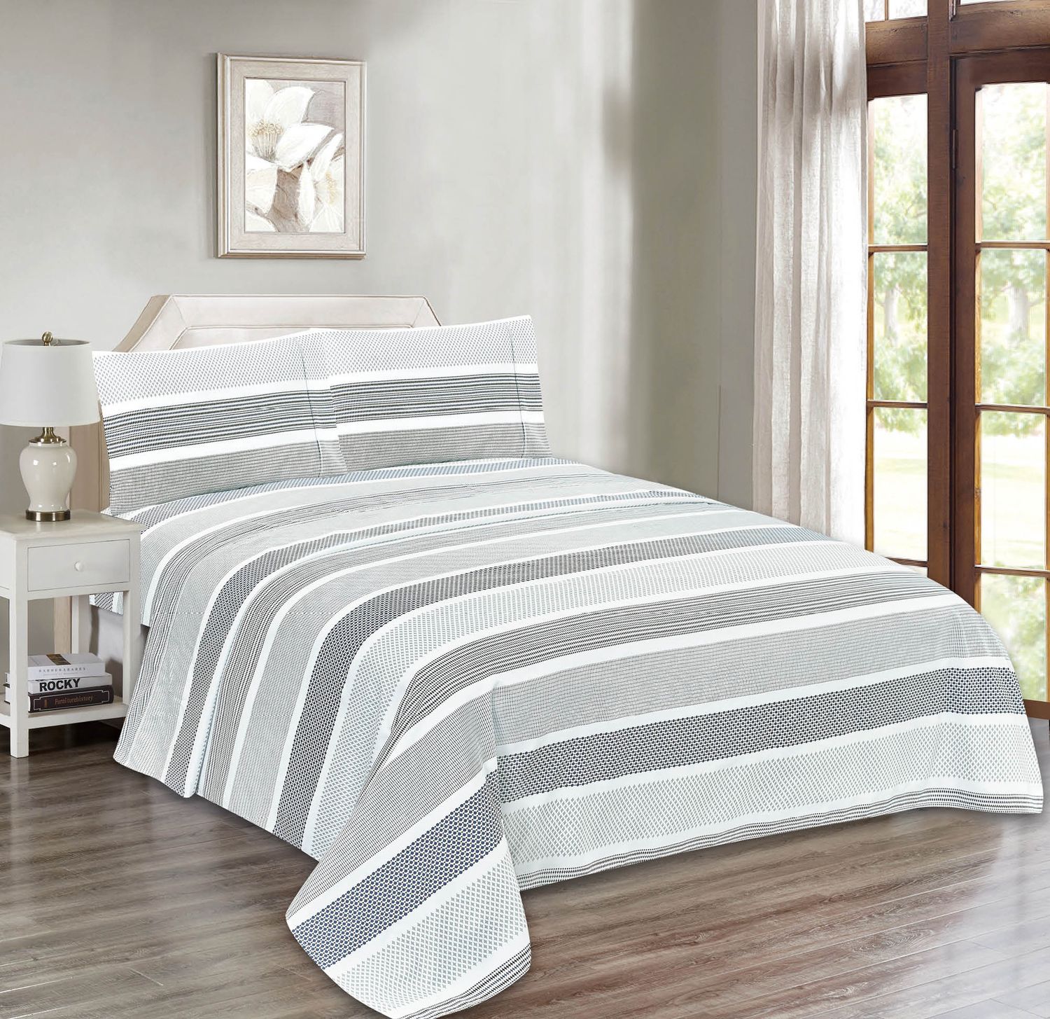 Windsor - 4-Piece Sheet Set, Print: Windsor_39, Size: Queen