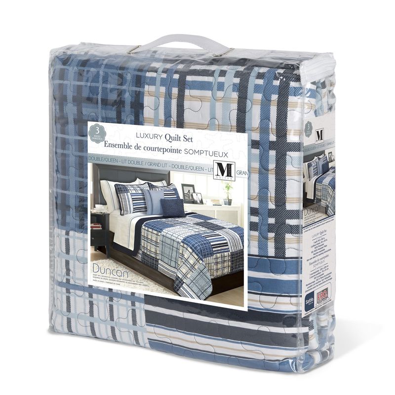 Duncan bleu ensemble de courtepointe 2 ou 3 mcx