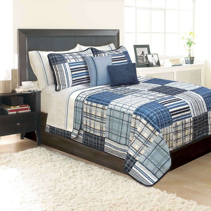 Duncan bleu ensemble de courtepointe 2 ou 3 mcx