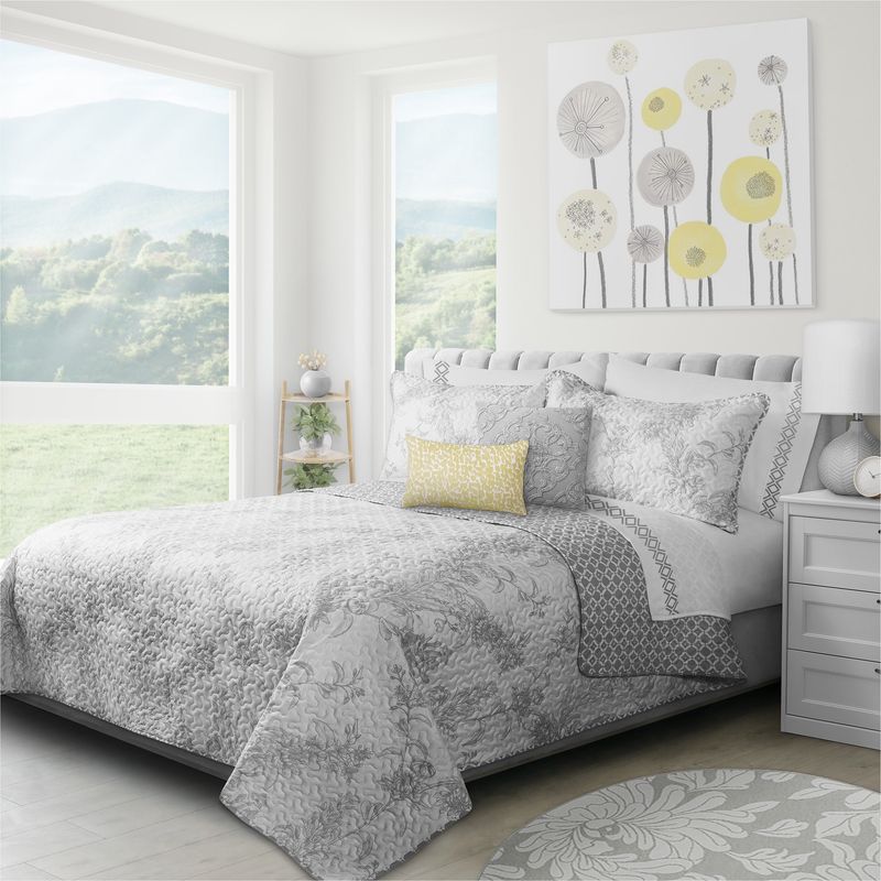 Transition Gris Ensemble de courtepointe 3 mcx
