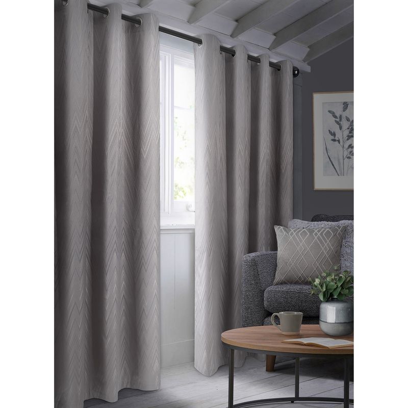 Rideau Obscurcissant  en jacquard avec oeillets en métal - 2 Panneaux