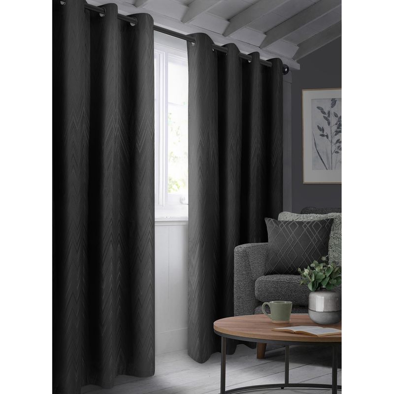 Rideau Obscurcissant  en jacquard avec oeillets en métal