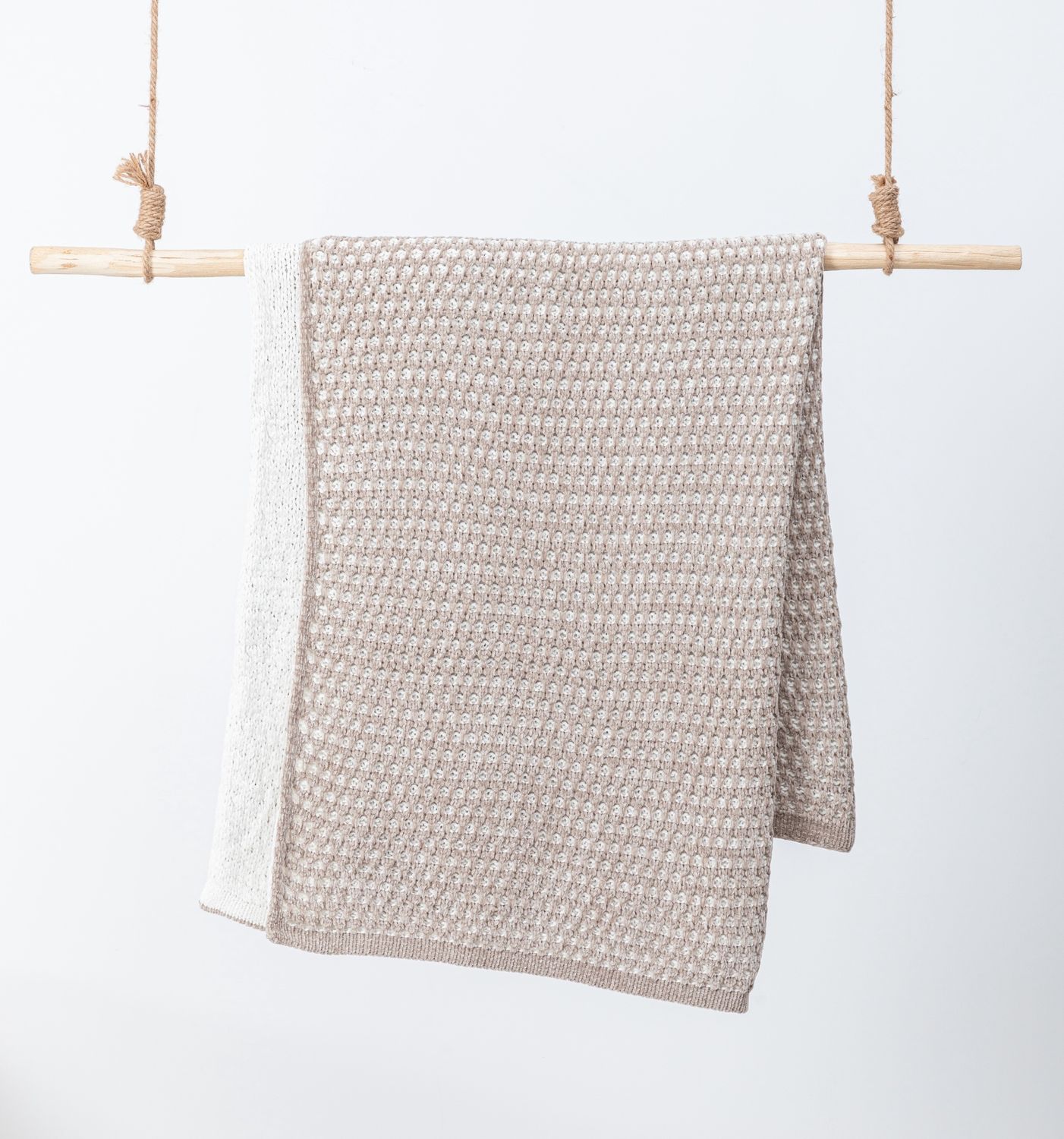 Jeté En Chenille Réversible-  4 couleurs, Colour: Taupe