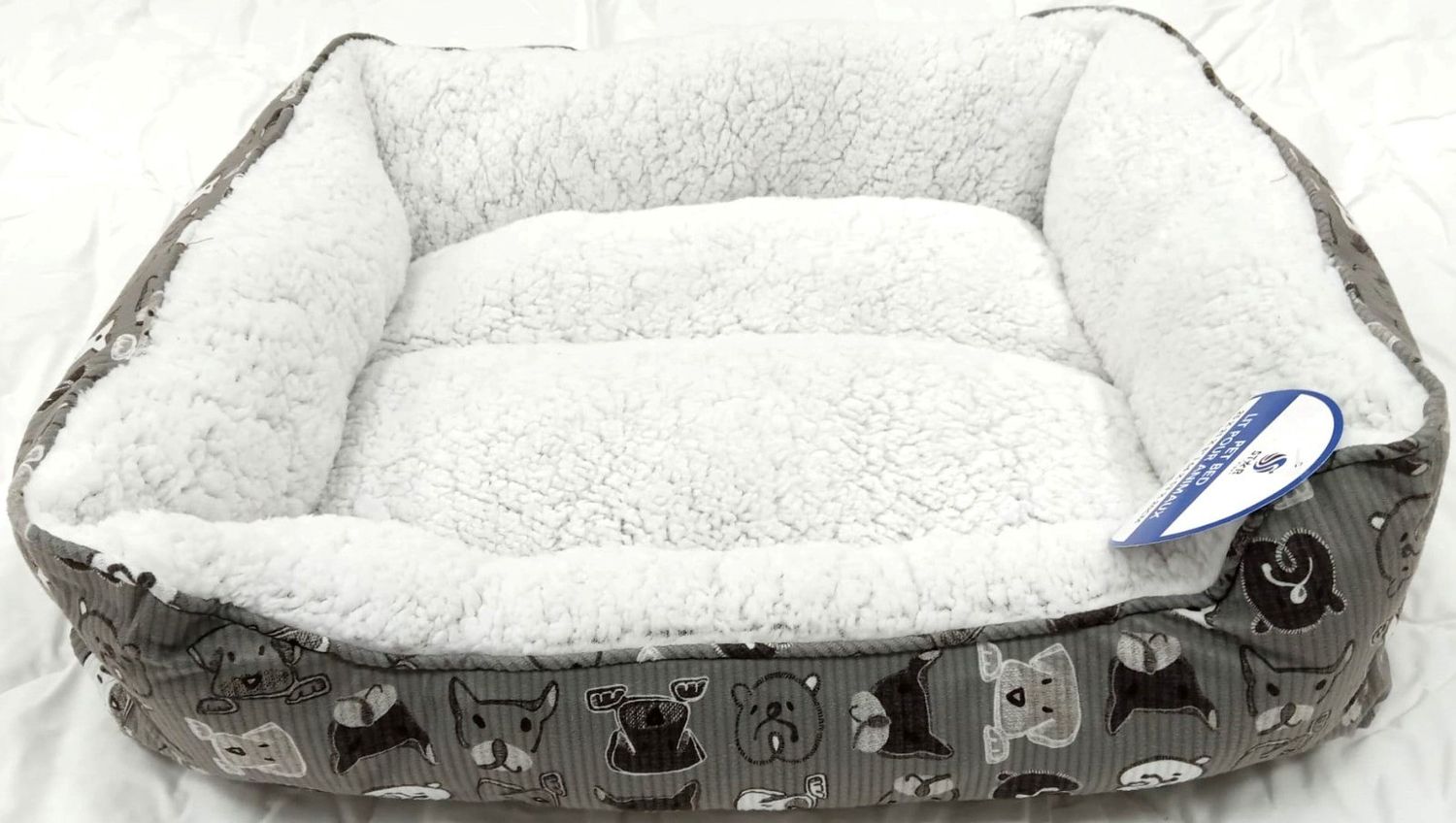 Lit douillet pour chiens Cuddler -  Visages, Color: Gris, Size: Moyen