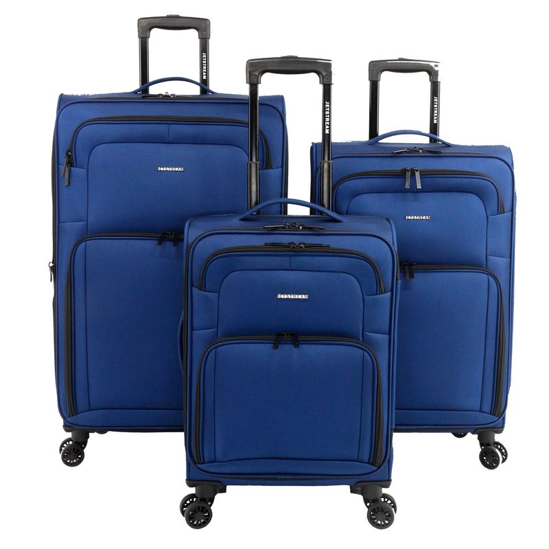 Ensemble de 3 valises souples en bleu JetStream® Ensemble de 3 valises souples
