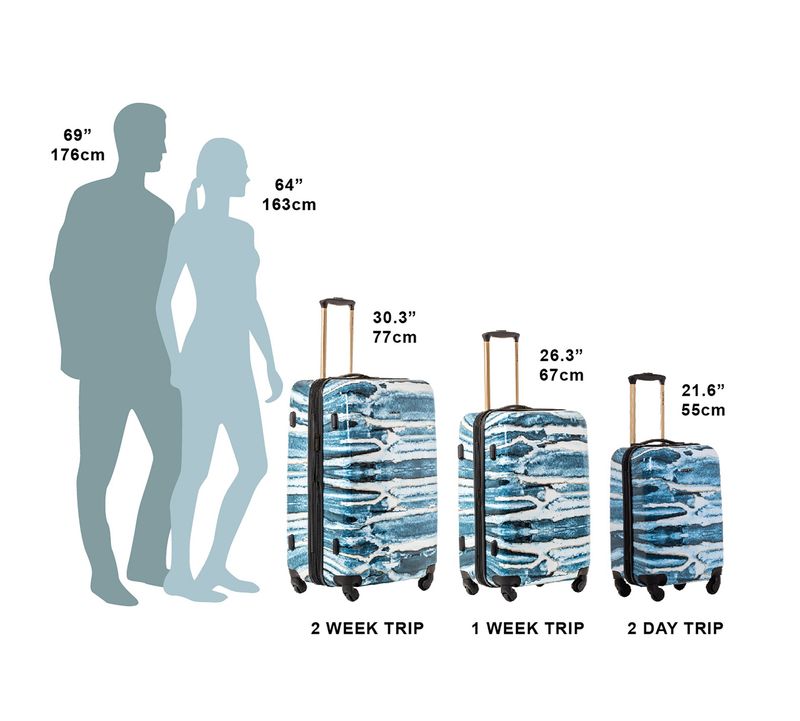 Ensemble de Valises Rigides Jetstream 3 pièces - Bleu Vagues
