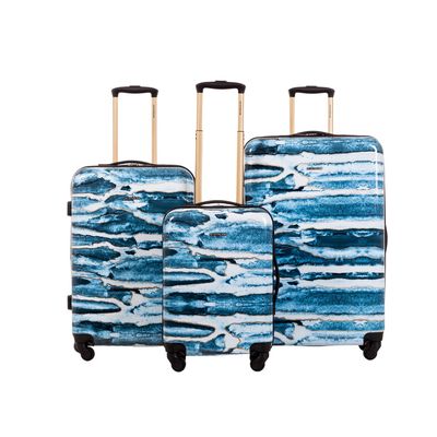 Ensemble de Valises Rigides Jetstream 3 pièces - Bleu Vagues Ensemble de Valises Rigides Jetstream 3 pièces - Bleu Vagues