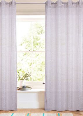 Rideau à œillets transparent avec broderie - Heaven beige