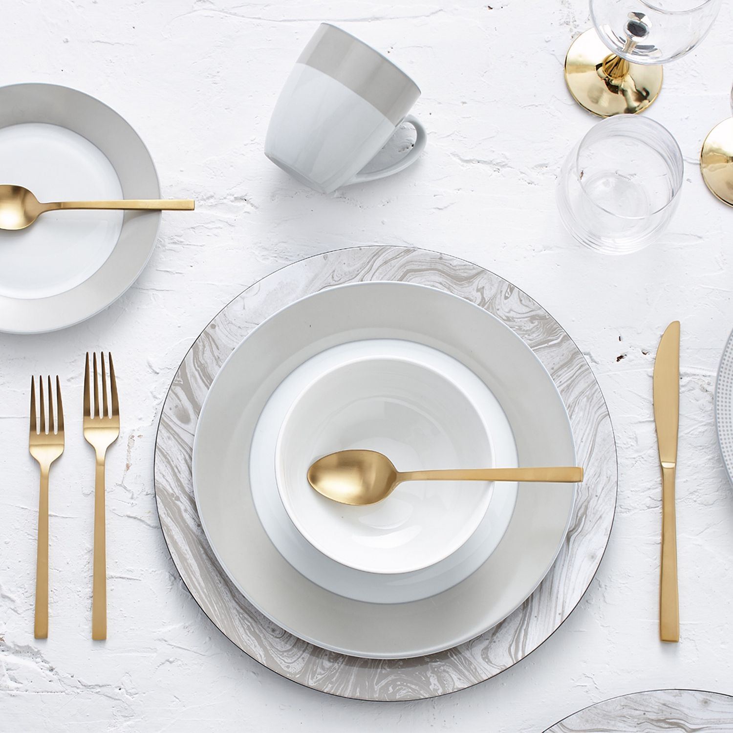 Ensemble de service de table  16 Mcx - Taupe Band