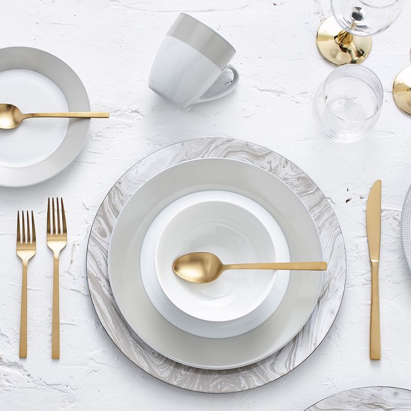Ensemble de service de table  16 Mcx - Taupe Band