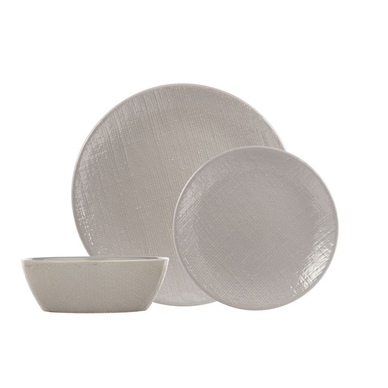 Ensemble de vaisselle, lin gris 12 mcx