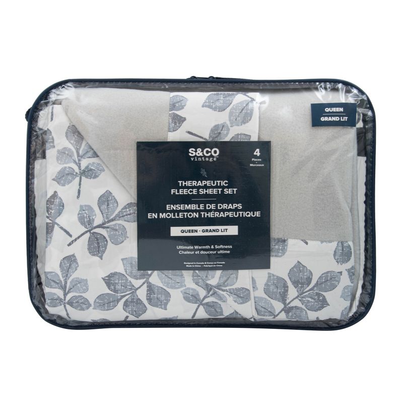 Therapeutic Sheets - Gray Leaf Print