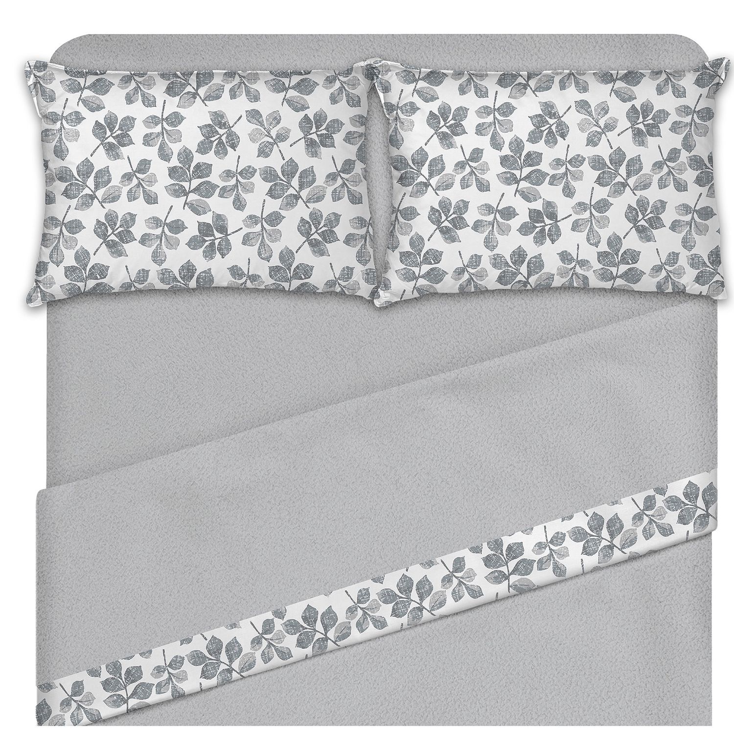 Therapeutic Sheets - Gray Leaf Print