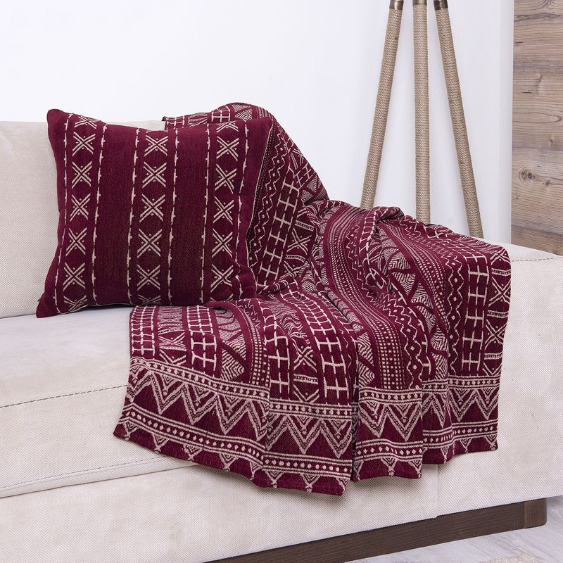 Ensemble Housse de Coussin Et Jeté - Zoey Ensemble Housse de Coussin Et Jeté - Zoey