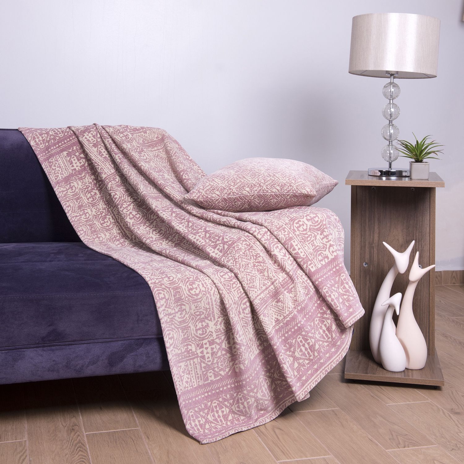 Ensemble Housse de Coussin Et Jeté - Olivia