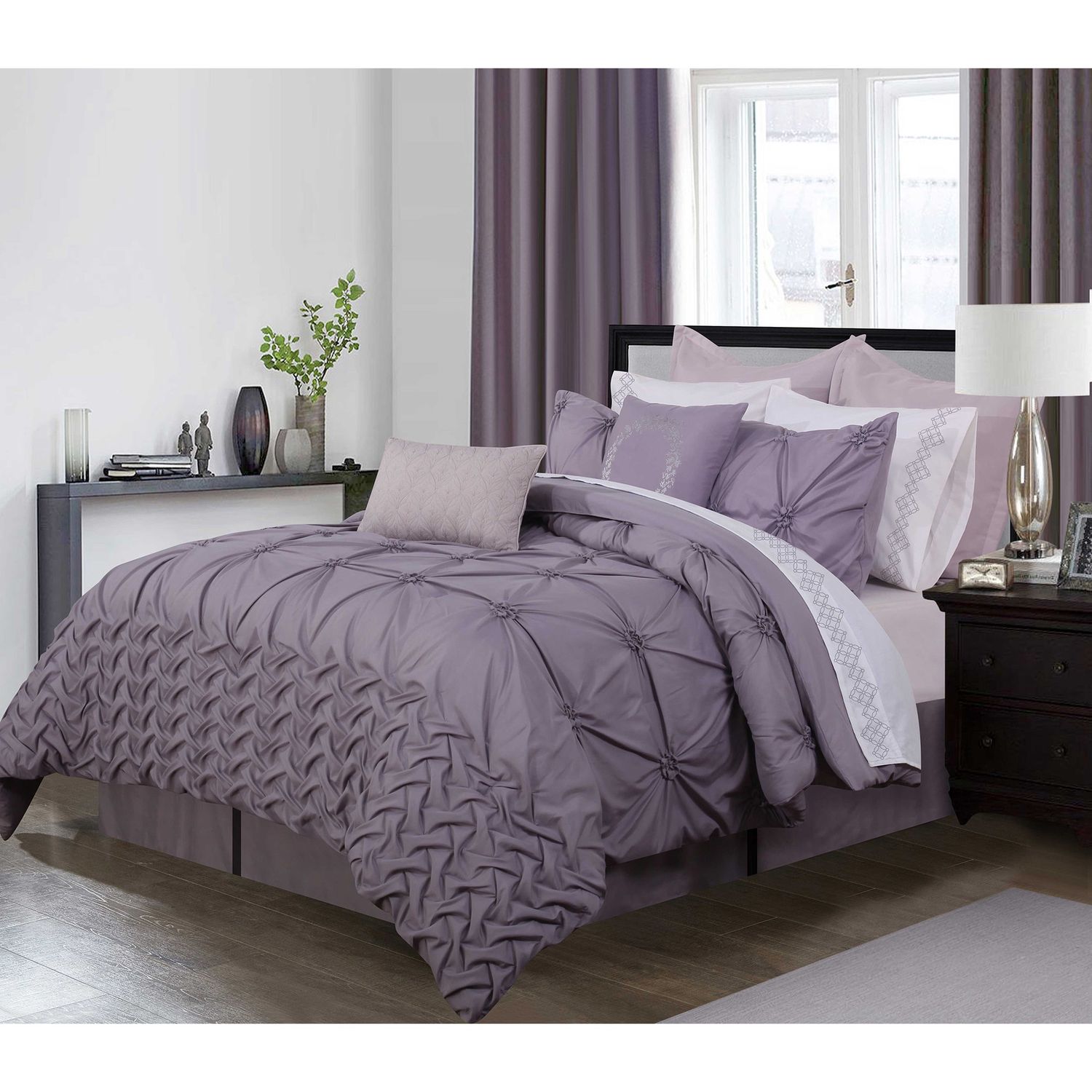 Manoir Mauve Ensemble Douillette 6 mcx, Size: King