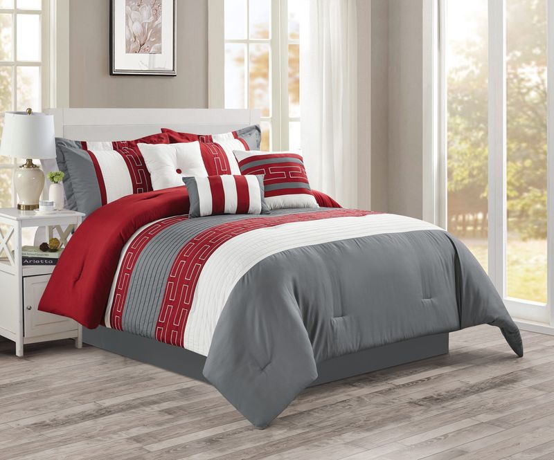 Donnatella Gray 7-Piece Comforter Set Donnatella Gray 7-Piece Comforter Set