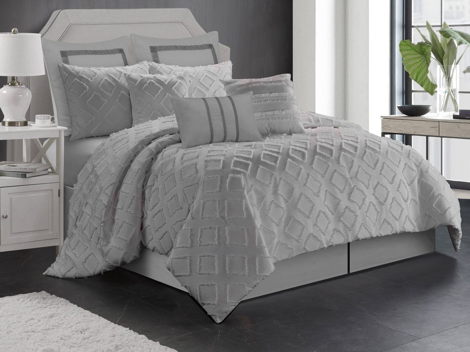 Marysa Gris Ensemble de Douillette 7 mcx, Size: Double