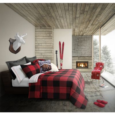 2- or 3-Piece Plaid Comforter Set Red/Black