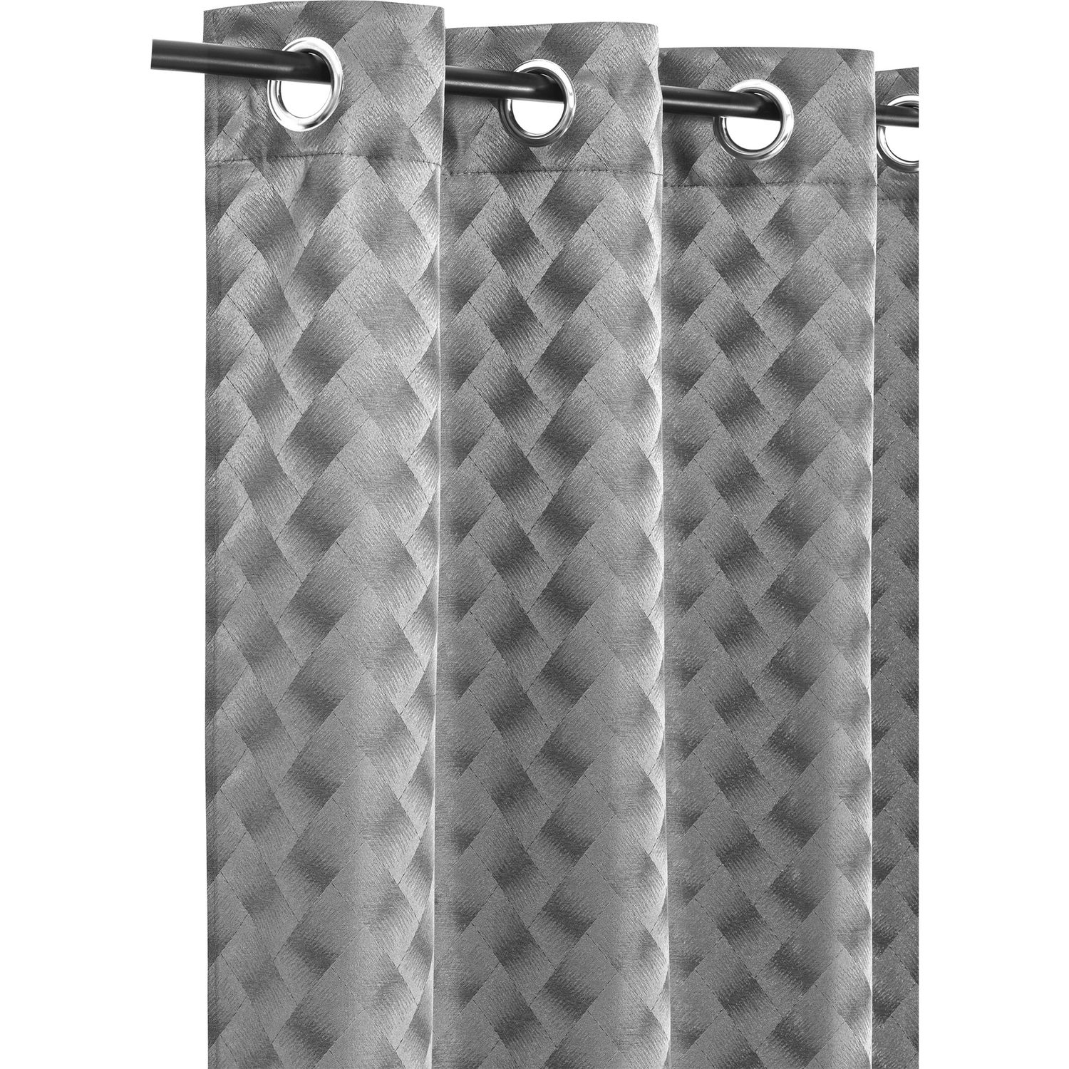 Panneau en jacquard avec oeillets en métal - Brayden Panneau en jacquard avec oeillets en métal - Brayden, Color: Gris