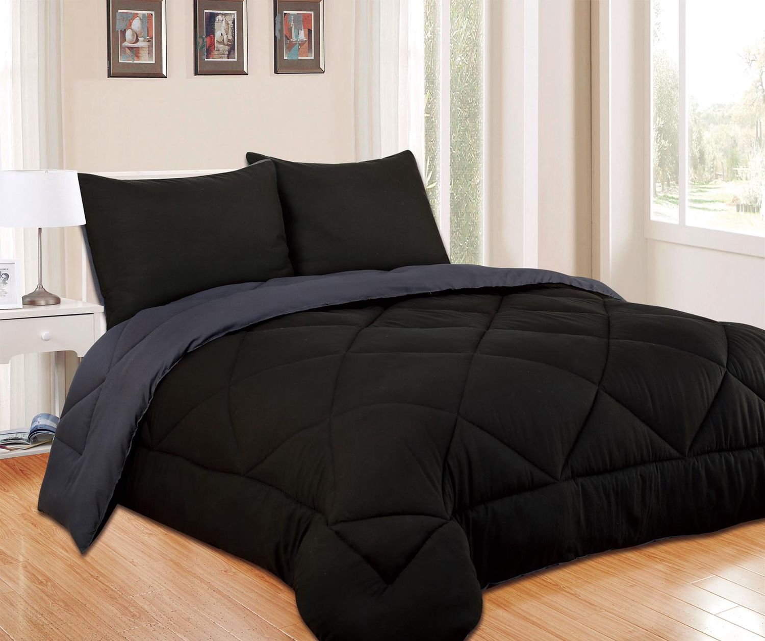 Ensemble Douillette Réversible 3 mcx - Noir/Charbon, Size: Simple