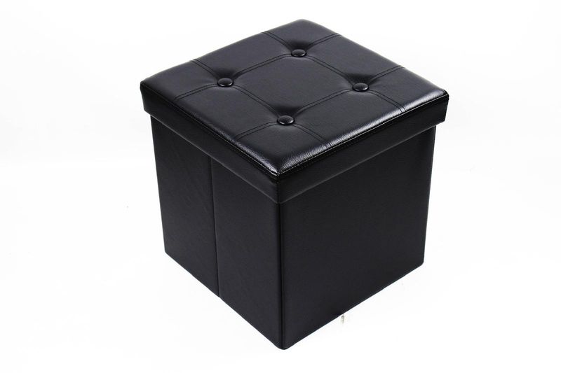 Foldable Storage Ottoman with Tray - 4 Colors