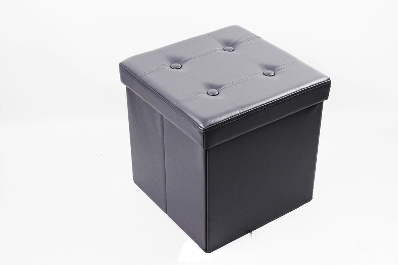 Foldable Storage Ottoman with Tray - 4 Colors