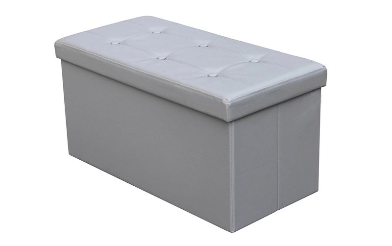 Double Storage Ottoman, Foldable with Tray - 2 Colors