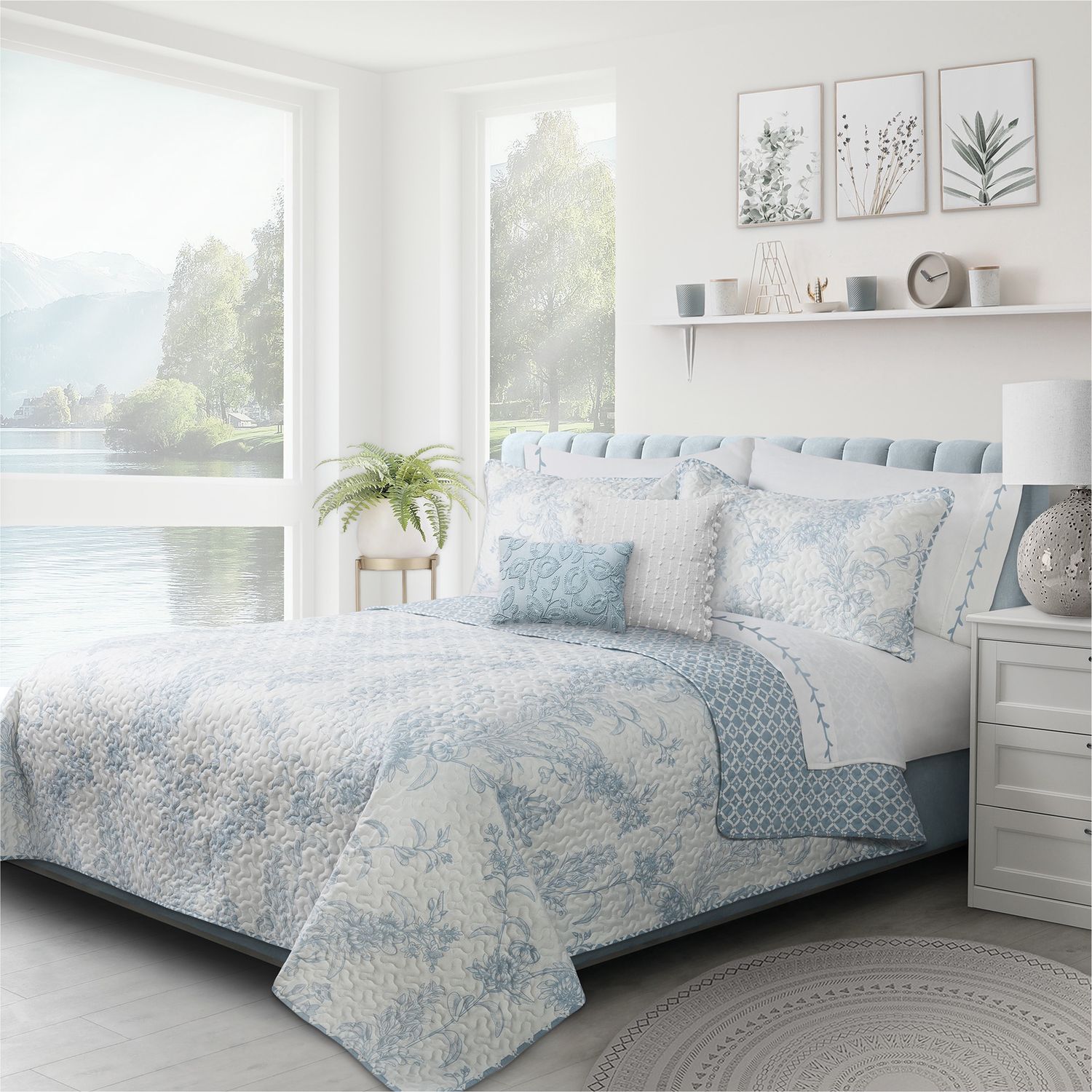 Transition bleu Ensemble de courtepointe 3 mcx Transition bleu Ensemble de courtepointe 3 mcx, Size: Simple