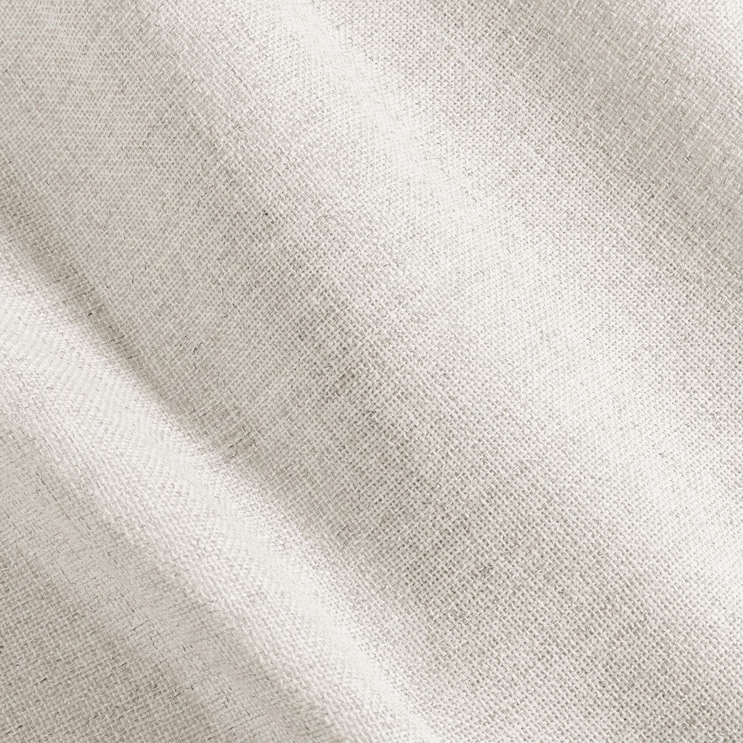 Rideau chiné d’aspect lin semi-opaque avec oeillets en métal - 2 panneaux, Color: Naturel