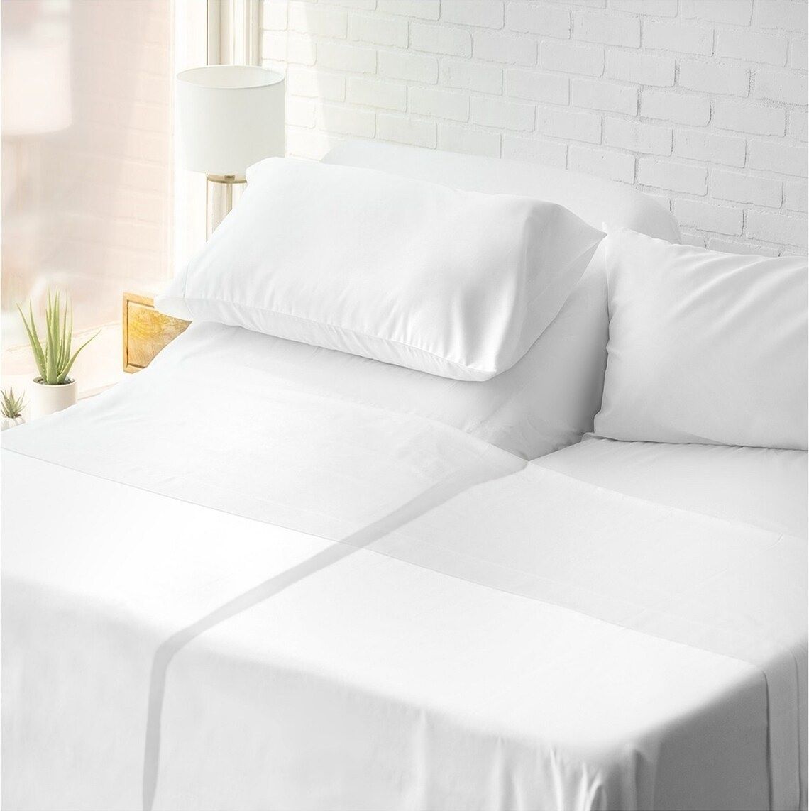 Draps  Bambou Luxe Divisé - Queen ou King, Couleur: Blanc, Grandeur: Queen