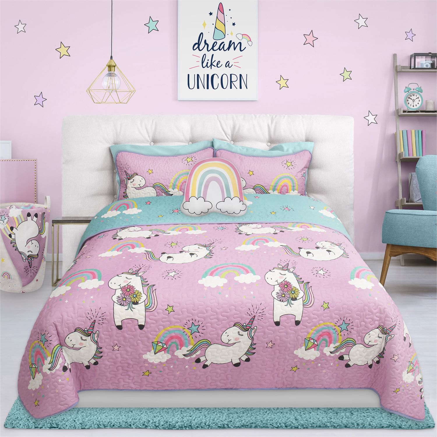 2 or 3-Piece Quilt Set - Unicorn