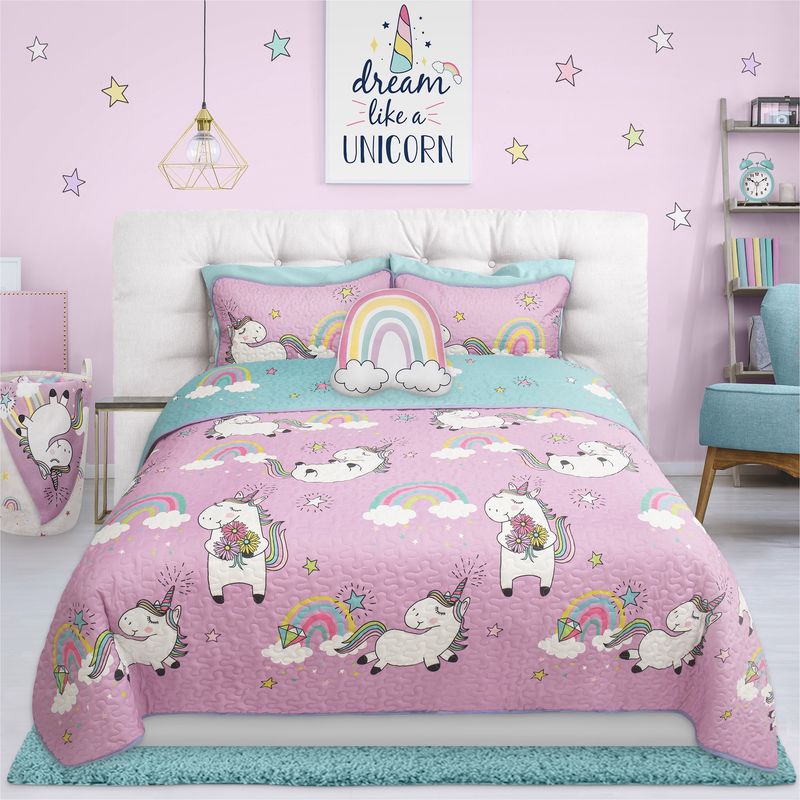 2 or 3-Piece Quilt Set - Unicorn